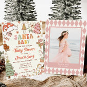 Cookie Santa Baby Kerst Baby shower Party Kaart
