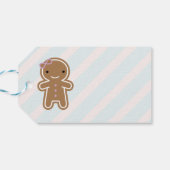 Cookie Schattige Kawaii Gingerbread Girl; Cadeaulabel (Achterkant Horizontaal)