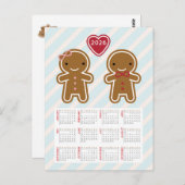 Cookie Schattige Kawaii Gingerbread Man 2026 Kalen Briefkaart (Voorkant / Achterkant)