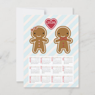 Cookie Schattige Kawaii Gingerbread Man 2026 Kalen Briefkaart