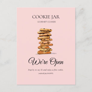 Cookie Shop Bakkerij We zijn open promotioneel Briefkaart