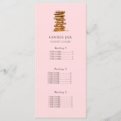 Cookie shop prijslijst/ Menu Kaart Roze (Voorkant)