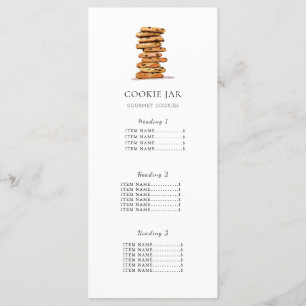 Cookie shop prijslijst/ Menu Kaart Wit