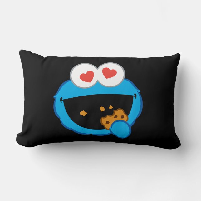 Cookie Smiling Face met hartvormige ogen Kussen (Voorkant)
