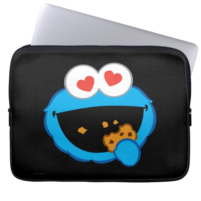 Cookie Smiling Face met hartvormige ogen Laptop Sleeve (Voorkant)
