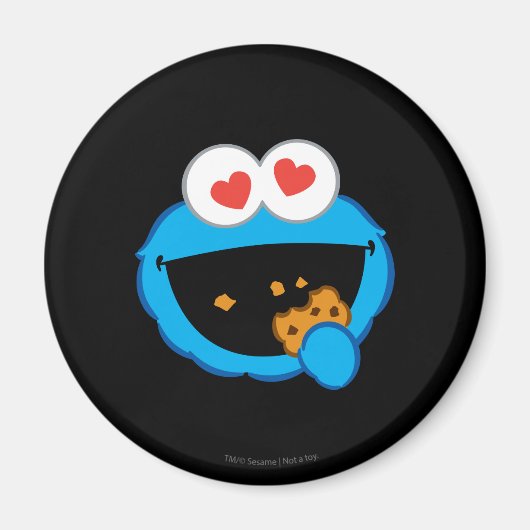 Cookie Smiling Face met hartvormige ogen Magneet (Voorkant)