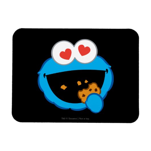 Cookie Smiling Face met hartvormige ogen Magneet (Horizontaal)