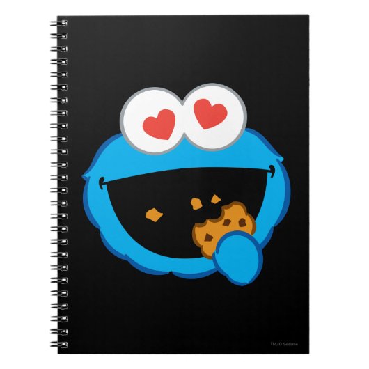 Cookie Smiling Face met hartvormige ogen Notitieboek (Voorkant)