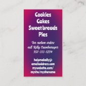 Cookie snoep chocolade truffel bakken confectie visitekaartje (Achterkant)