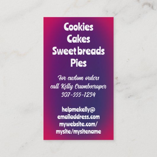 Cookie snoep chocolade truffel bakken confectie visitekaartje (Achterkant)