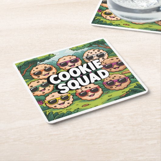 Cookie Squad Kartonnen Onderzetters (Schuin)