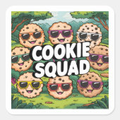 Cookie Squad Vierkante Sticker (Voorkant)