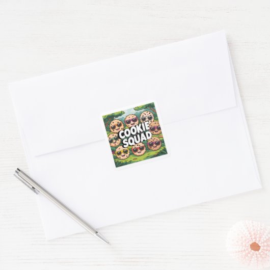 Cookie Squad Vierkante Sticker (Envelop)