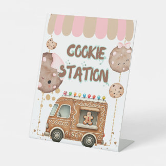 Cookie Station Eettafel Bord Podium Reclamebord Met Voetstuk