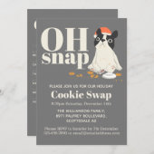 Cookie Swap Cute Puppy Grey Modern Kaart (Voorkant / Achterkant)