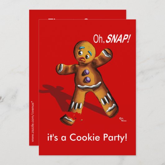 Cookie Swap-kerstfeest uitnodiging (Voorkant / Achterkant)