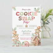 Cookie Swap Kerstkoekjes Gingerbread Kaart (Staand voorkant)