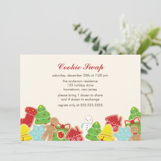 Cookie Swap Party Kaart (Staand voorkant)