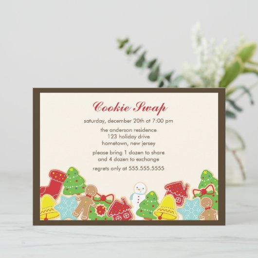 Cookie Swap Party Kaart (Staand voorkant)