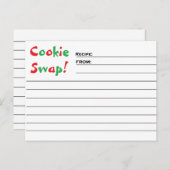 Cookie Swap. Recipiekaarten Briefkaart (Voorkant / Achterkant)