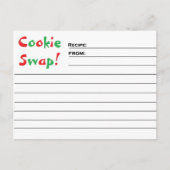 Cookie Swap. Recipiekaarten Briefkaart (Voorkant)