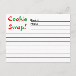 Cookie Swap. Recipiekaarten Briefkaart