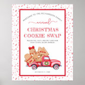Cookie Swap Red Truck Gingerbrood Welkom Poster (Voorkant)