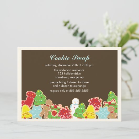 Cookie Swap-uitnodigingen Kaart (Staand voorkant)
