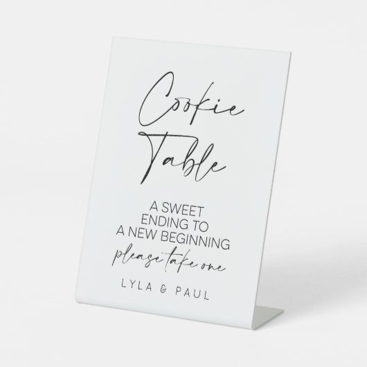 Cookie Tafel Bruiloft Reclamebord Met Voetstuk (Voorkant)