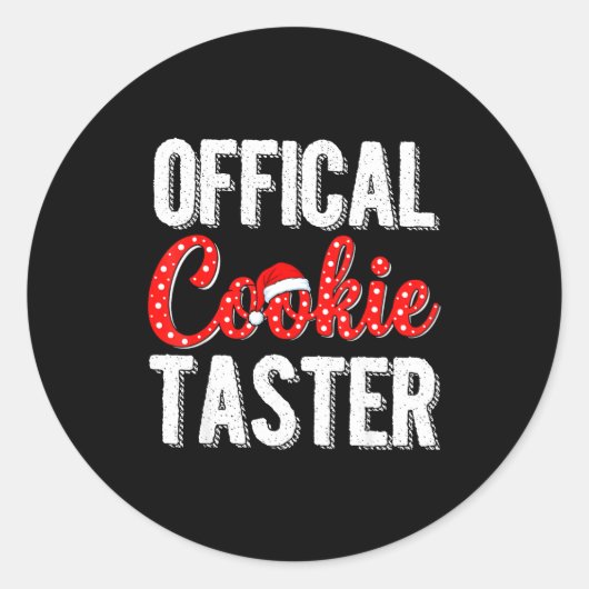 Cookie Taster Cookie Christmas Matching Couple Ronde Sticker (Voorkant)