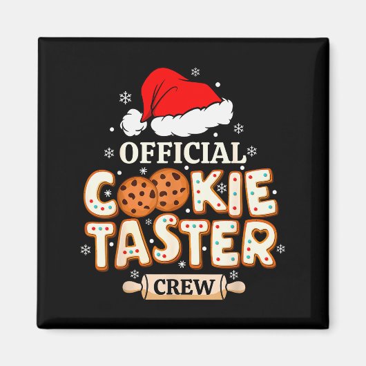 Cookie Taster Crew, Funny Christmas Baking Team Magneet (Voorkant)
