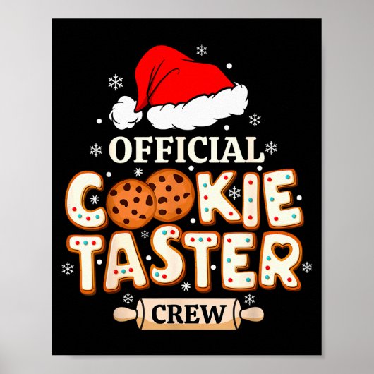 Cookie Taster Crew, Funny Christmas Baking Team  Poster (Voorkant)