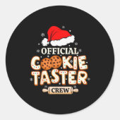 Cookie Taster Crew, Funny Christmas Baking Team  Ronde Sticker (Voorkant)