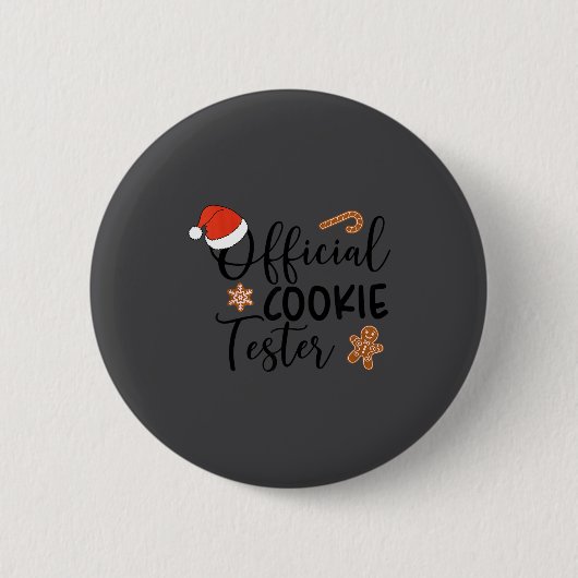 Cookie Tester &amp; Cookie Baker Funny Christmas C Ronde Button 5,7 Cm (Voorkant)