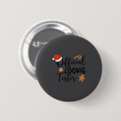 Cookie Tester &amp; Cookie Baker Funny Christmas C Ronde Button 5,7 Cm (Voorkant /achterkant)