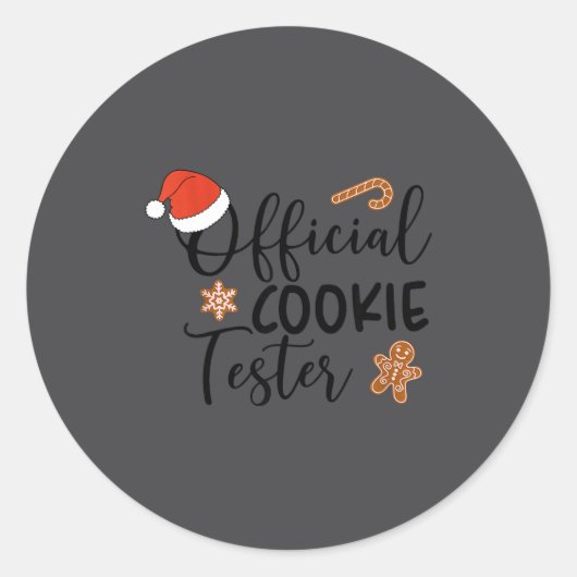 Cookie Tester & Cookie Baker Funny Christmas C Ronde Sticker (Voorkant)