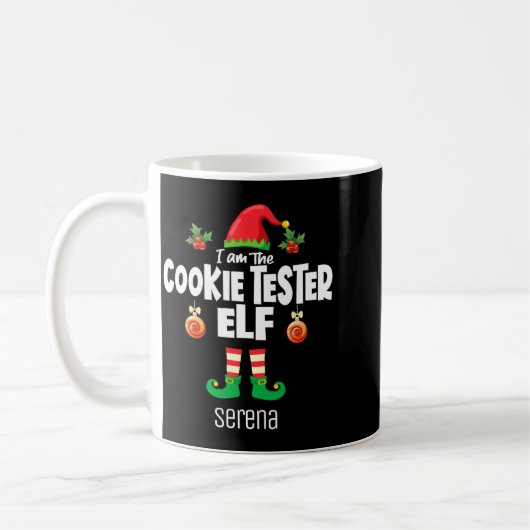 Cookie Tester Elf Family Matching Christmas Name Koffiemok (Links)