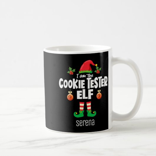 Cookie Tester Elf Family Matching Christmas Name  Koffiemok (Rechts)