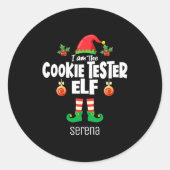 Cookie Tester Elf Family Matching Christmas Name Ronde Sticker (Voorkant)