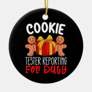 Cookie Tester Meldt Zich Aan Voor Dienst Grappige Keramisch Ornament