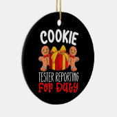 Cookie Tester-rapportering over de dienst Funny Ke Keramisch Ornament (Rechts)
