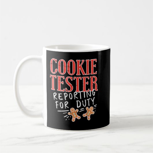 Cookie Tester Reporting Duty Funny Kerstmis Koffiemok (Links)