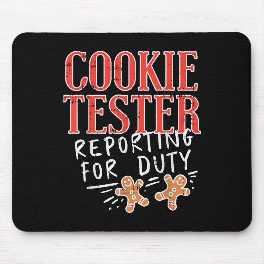 Cookie Tester Rerting Duty Funny Christmas Xmas Ki Muismat (Voorkant)