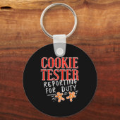 Cookie Tester Rerting Duty Funny Christmas Xmas Ki Sleutelhanger (Voorkant)