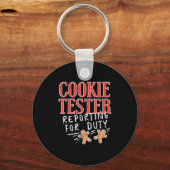 Cookie Tester Rerting Duty Funny Christmas Xmas Ki Sleutelhanger (Voorkant)