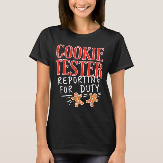 Cookie Tester Rerting Duty Funny Christmas Xmas Ki T-shirt (Voorkant)