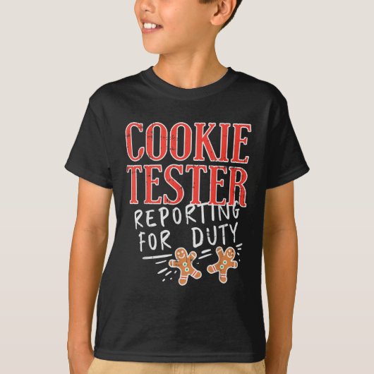 Cookie Tester Rerting Duty Funny Christmas Xmas Ki T-shirt (Voorkant)
