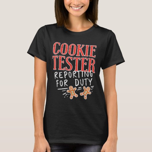 Cookie Tester Rerting Duty Funny Christmas Xmas Ki T-shirt (Voorkant)