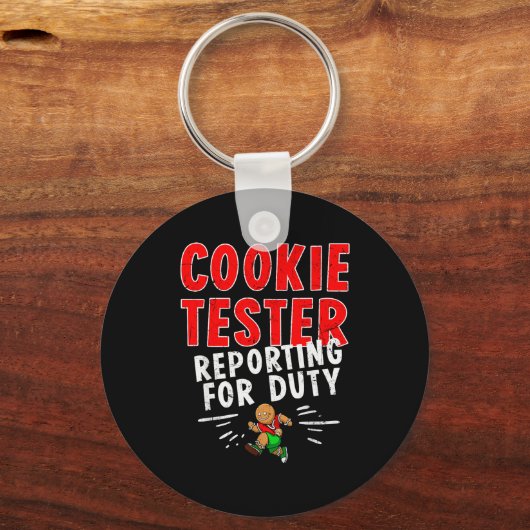 Cookie Tester Rerting Duty Funny Husband Christmas Sleutelhanger (Voorkant)