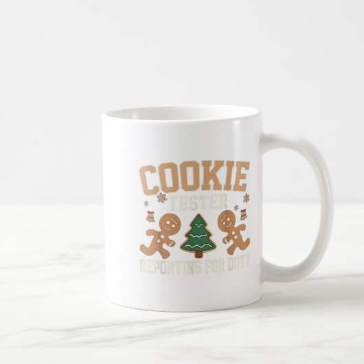 Cookie Tester Rerting For Duty Funny Christmas Xma Koffiemok (Rechts)